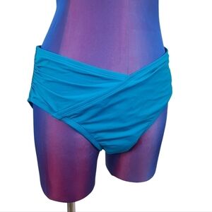 White House Black Market High Waist Wrap Bikini Bottom Dark Teal‎ Size Medium